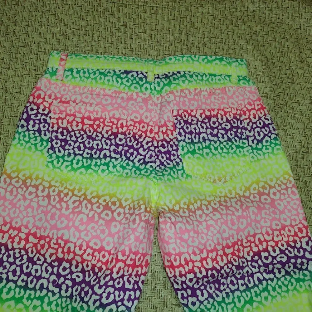 New The Children's Place Multi-Colored Cheetah Print Skinny Jeans Size Girl's 12